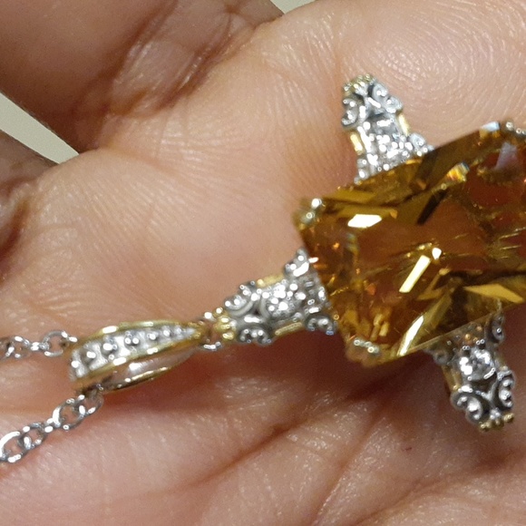 925 Genuine Fire Citrine and Untreated White Zircons.PRICE IS FIRM. - Picture 15 of 17
